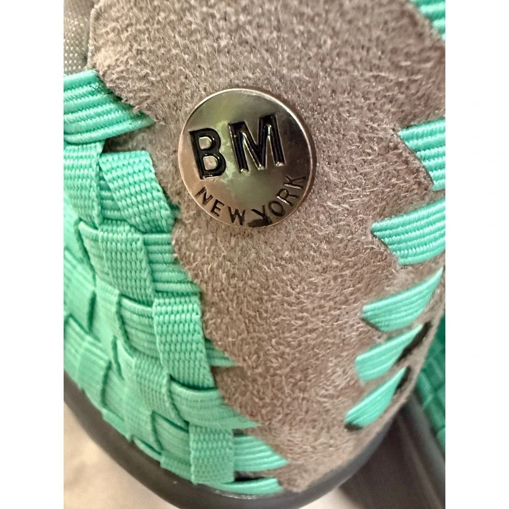 Bernie Mev Woven Wedge Sandals Mint Green Platform NWOT EU 37